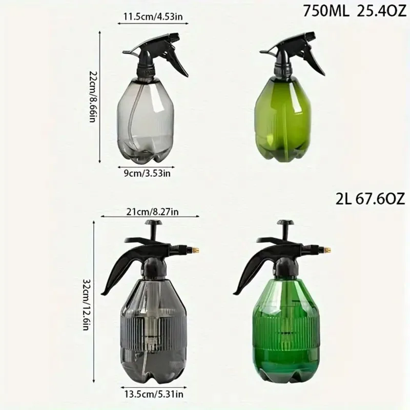 750ml2L Spray Bottle Multi-function Household Flower Watering Pneumatic Watering Can With Large Capacity