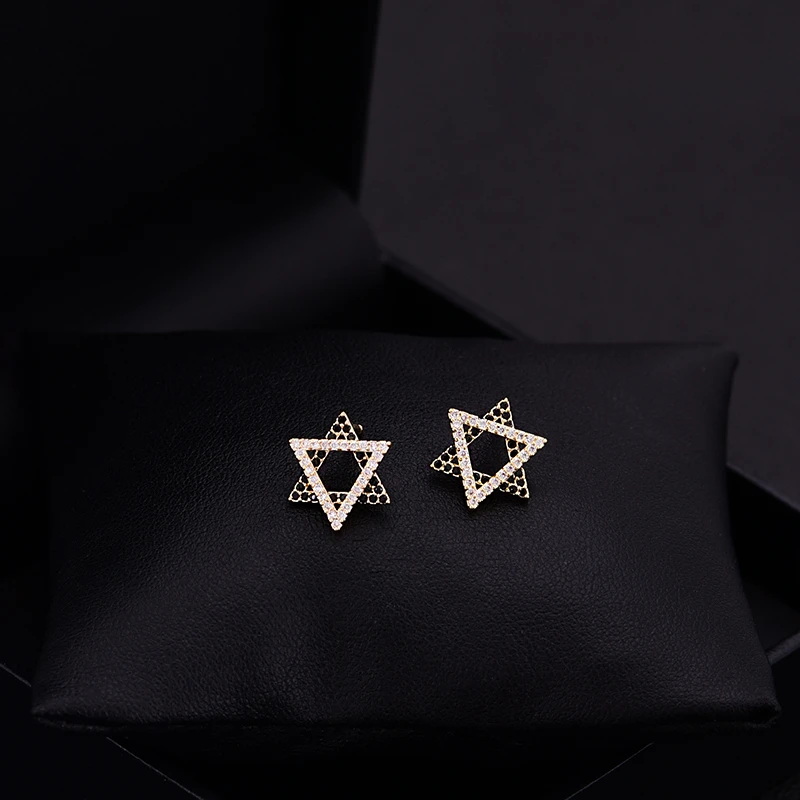 Mini Brooch Texture Six-Pointed Star Luxury Suit Accessories Shirt Neckline Decorative Clothes Fixing Buckle Couple Jewelry 6059