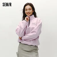 Semir hauts pour femme polaire chaud brodé 2025 hiver automne vêtements sweat doux polaire chaud coupe ample usage quotidien 2025 nouveau 2