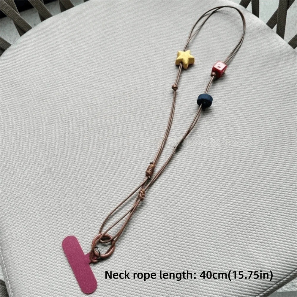 레트로 스타 비즈 이어폰 끈 수공예 분실방지 폰 목걸이 체인 DIY 키링 코드 폰 끈