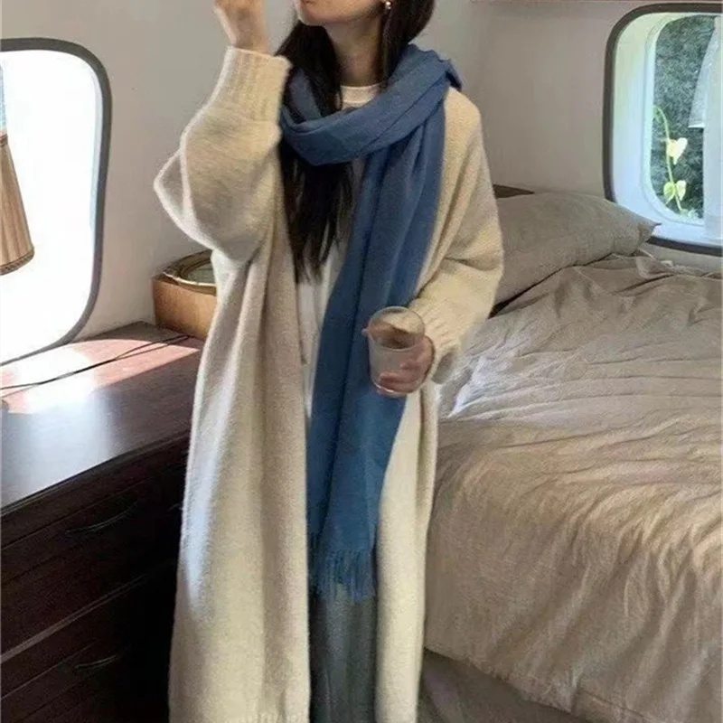 Women Autumn Long Knit Sweater Cardigan