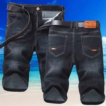 Pantaloncini di jeans da uomo della nuova estate 2025 Nuovi jeans corti dritti casual da lavoro comodi e morbidi neri blu Abbigliamento da uomo di marca 1