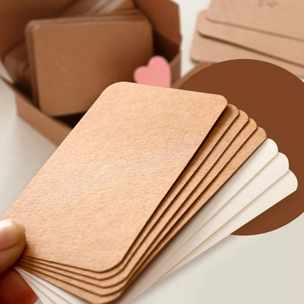 Kraft Paper Card 100/50/20PCS Color Retro Double Sided Word DIY Postcard Gift Greeting Invitation Note Message