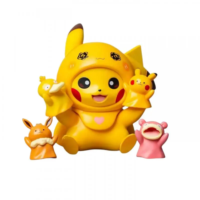 

Pokemon Figure Anime Pikachu Psyduck Slowpoke Eevee Ornaments 4 Styles Gloves Are Replaceable Cute Doll Child Toy Wholesale