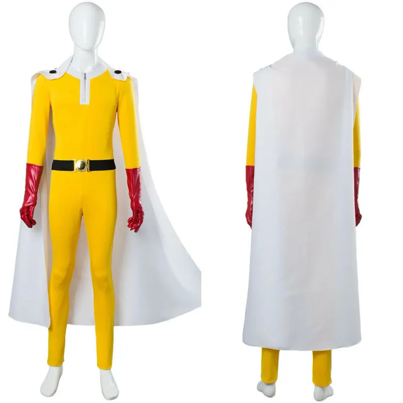 Anime One Punch Man Cosplay Saitama Costume Tute Outfit Set Completi Custom Made Halloween Carnival Suit