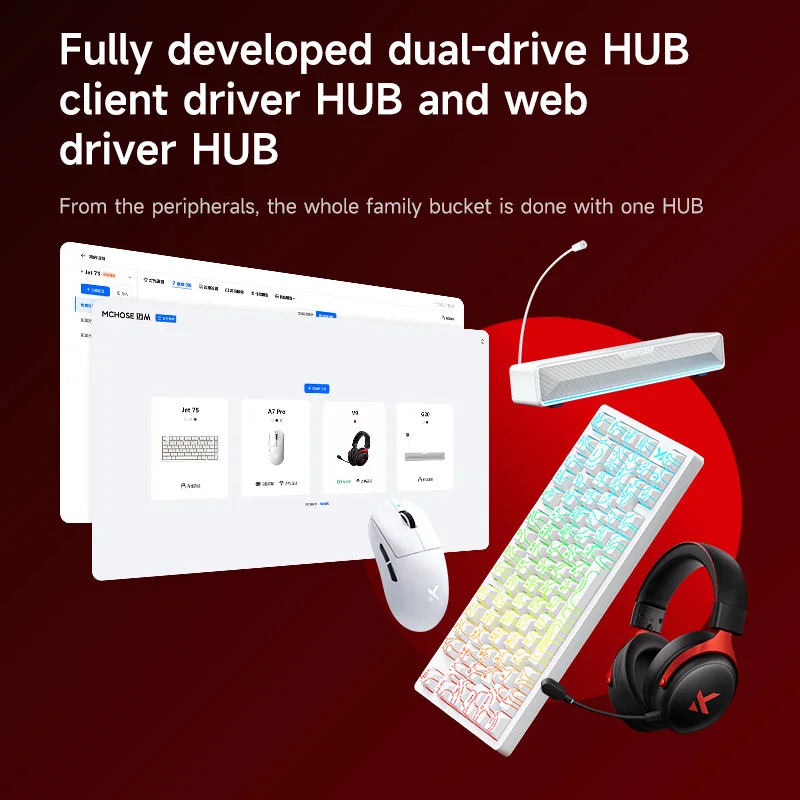 MCHOSE Jet 75 Mechanical Keyboard Customized Wired 8K+128K RGB 0.1ms Low Latency Magnetic Axis E-sports Game Office Keyboard