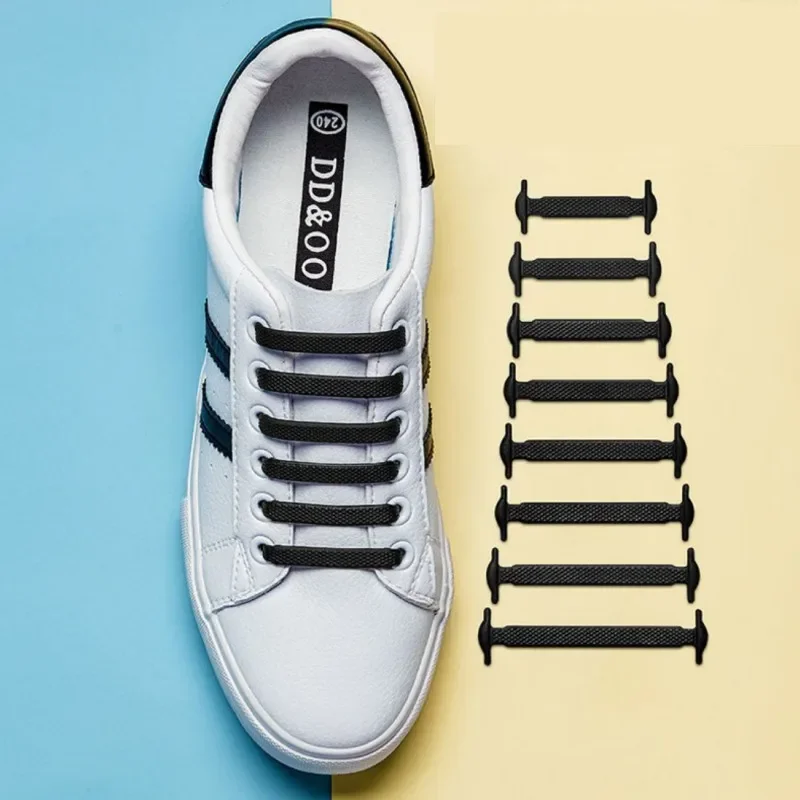 16 Stück elastische Schnürsenkel für alle Sneakers, Silikon-Stretch-Schnürsenkel, Unisex, modisch, ohne Krawatte, Schnürsenkel, Gummiband-Schnürsenkel – Detail 7