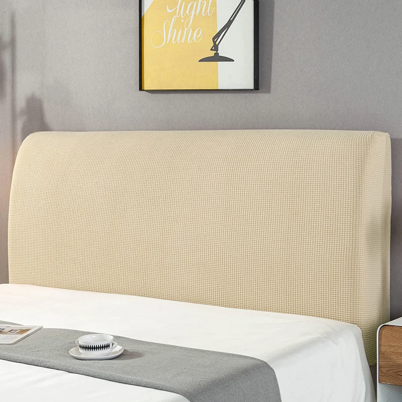 Elastic Thicken All-inclusive Bed Head Covers Plush Headboard Cover Polar Fleece for Home Solid Color Long Back Chair Cover