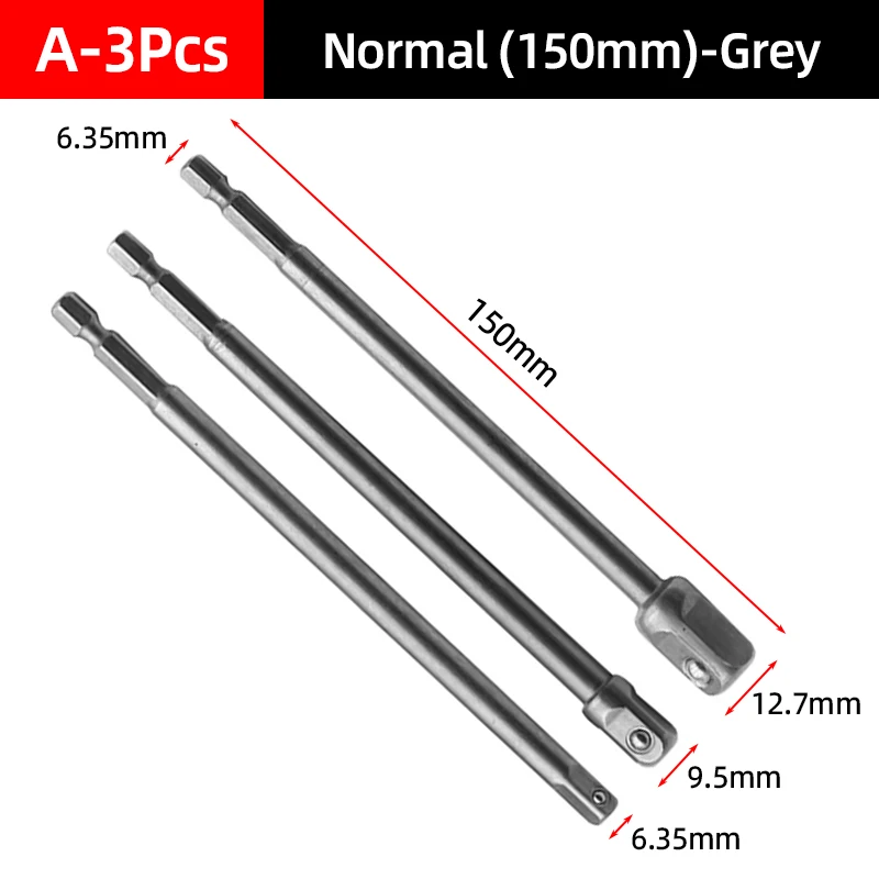 Socket Adapter Set - Impact Grade Hex Shank with Power Extension and Nut Driver