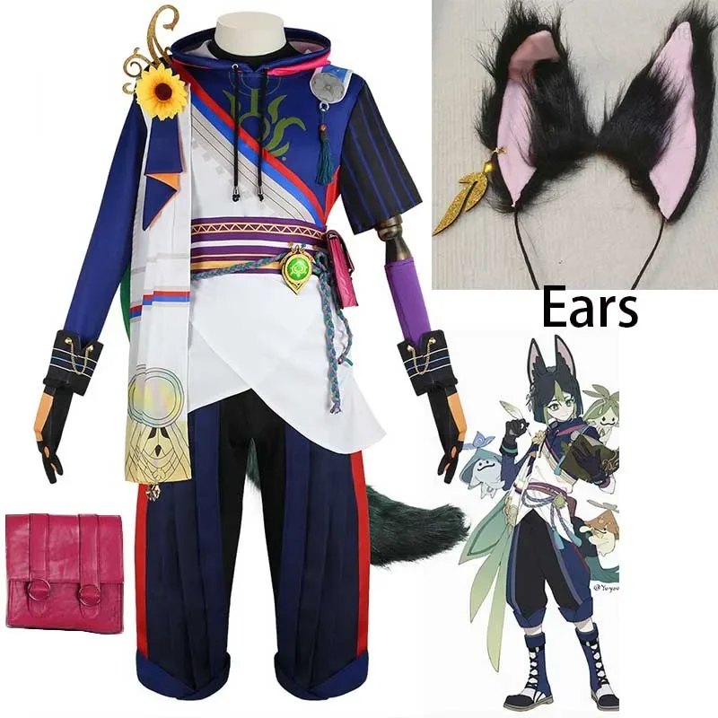 

Game Genshin Impact Tighnari Cosplay Costume New Skin Suit Halloween Carnival Sumeru Genshin Cosplay Ears Wig Tail