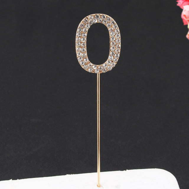 Topper Happy Birthday Party Glitter Alloy Rhinestone 1-9 Number Baby Shower Birthday 1 Year Birthday Digital Diy Cake Decor