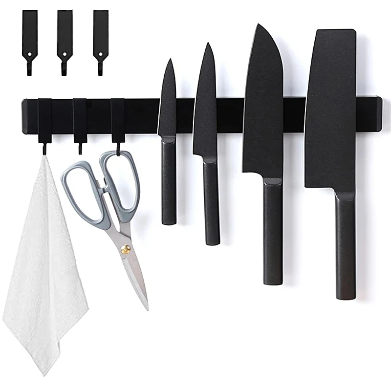 Silver Black 30 40 50 cm Knife Holder Stainless Steel Wall