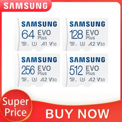 SAMSUNG EVO PLUS Memory Card 512GB 256GB High Speed 100 MB/S Micro SD Class 10 U3 TF Cards UHS-I 128GB 64GB Micro SD Card