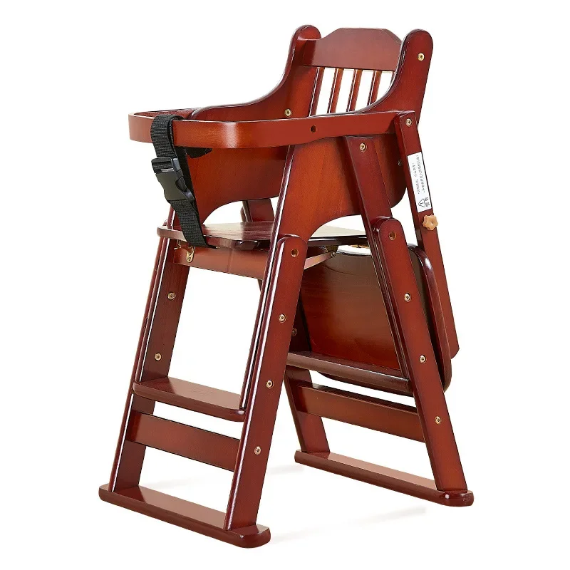 Baby Dining Chair Children's Dining Table Chair Solid Wood Portable Multifunctional Foldable