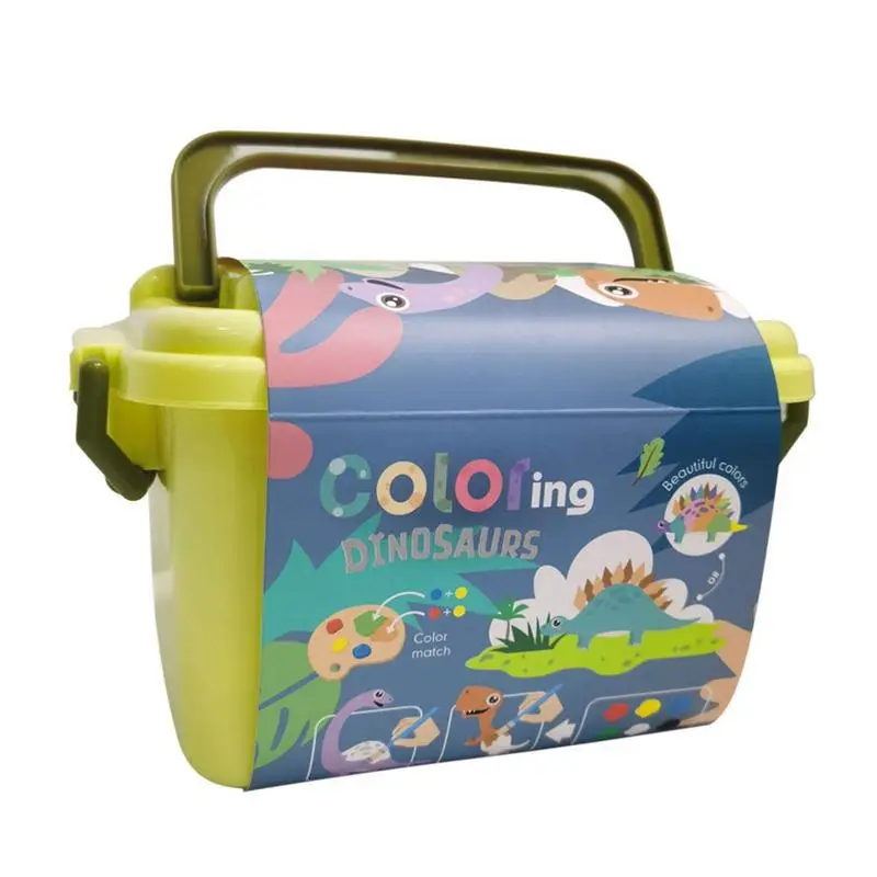 

64PCS DIY Coloring Kids Dinosaur Painting Kit Arts Crafts Set Dino Painting Toys 3D Solid Dinosaur Custom Painting Dinosaur Toy