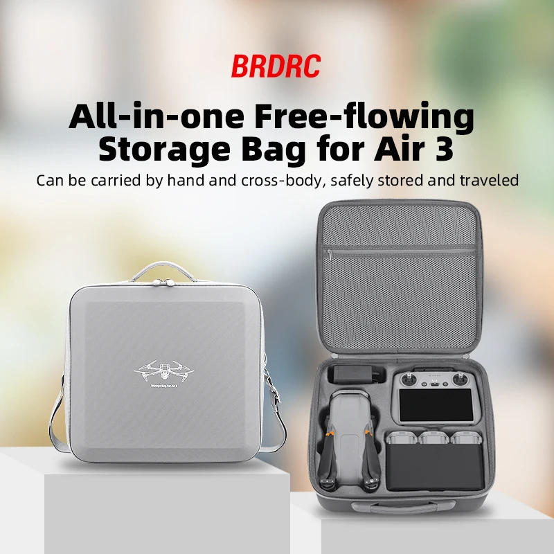 Drone Accessories Drone Storage Bag Drone Storage Case Carrying Storage Bag For DJI Air 3S Fly More Combo Drone Portable Handbag With Strap Shoulder Case Protective Accessories