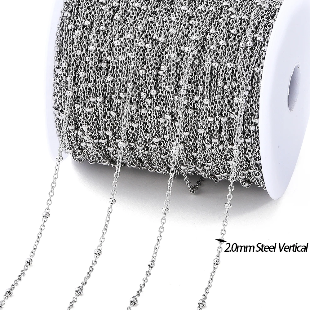 Radiant Gold-Toned Stainless Steel Beaded Chain for DIY Jewelry Creations