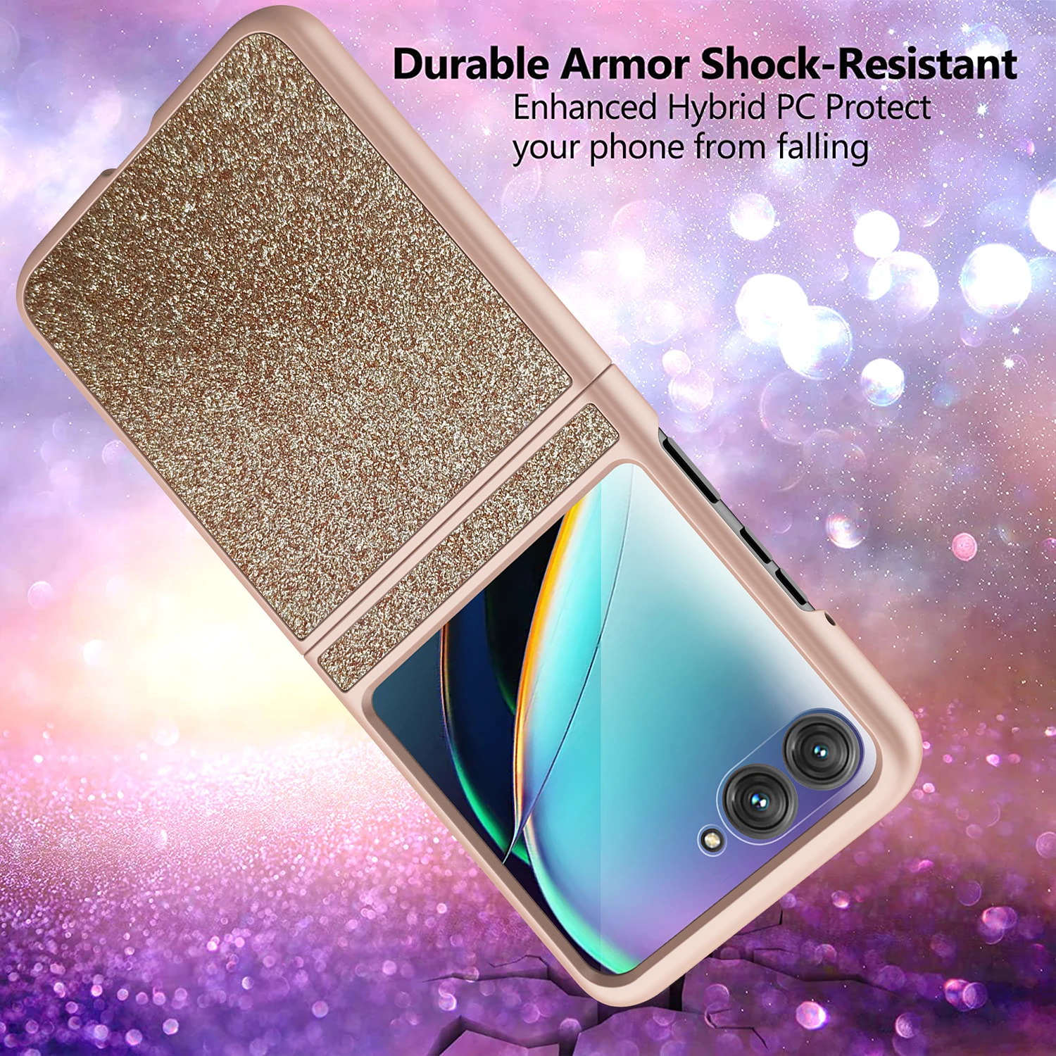 For Moto Motorola Razr 50 Luxury Thin Sparkling Matte Colorful Shock Proof Protection Phone Case Cover_voghion.com