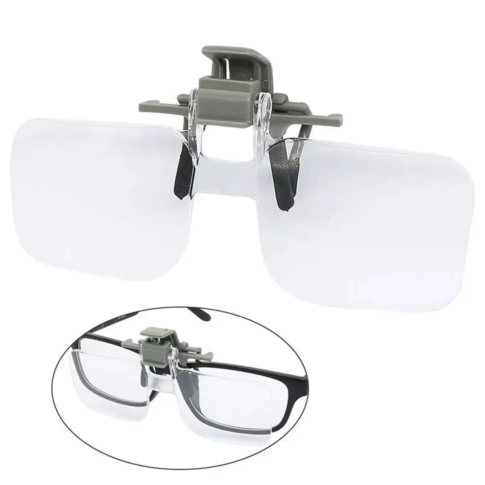 2X Magnifier Portable Light-weight Magnifying Glasses with Clip Loupe for Needlework Crafts Book Reading