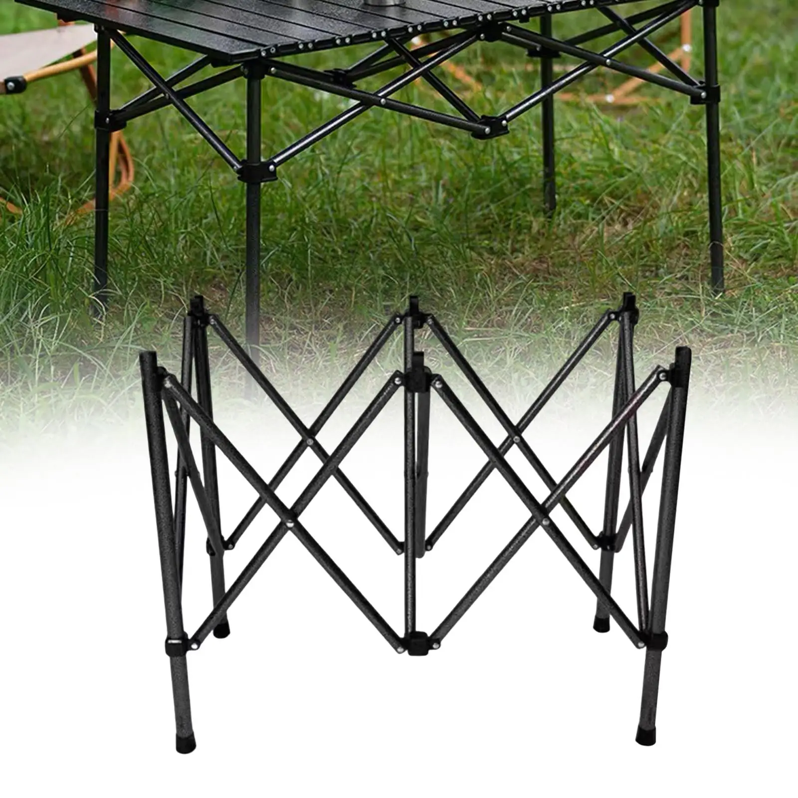 Folding x Shaped Camping Bracket Convenient for Roll up Tabletop Camping Table Leg Stand for Picnic Outdoor BBQ Gatherings