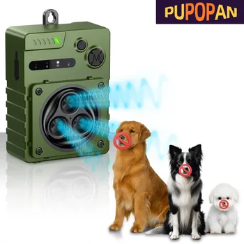 PuPoPan Bark Repellent Automatic Ultrasonic Dog Anti-Bark Device Rechargeable High Power Indoor & Outdoor Dog Barking Stopper