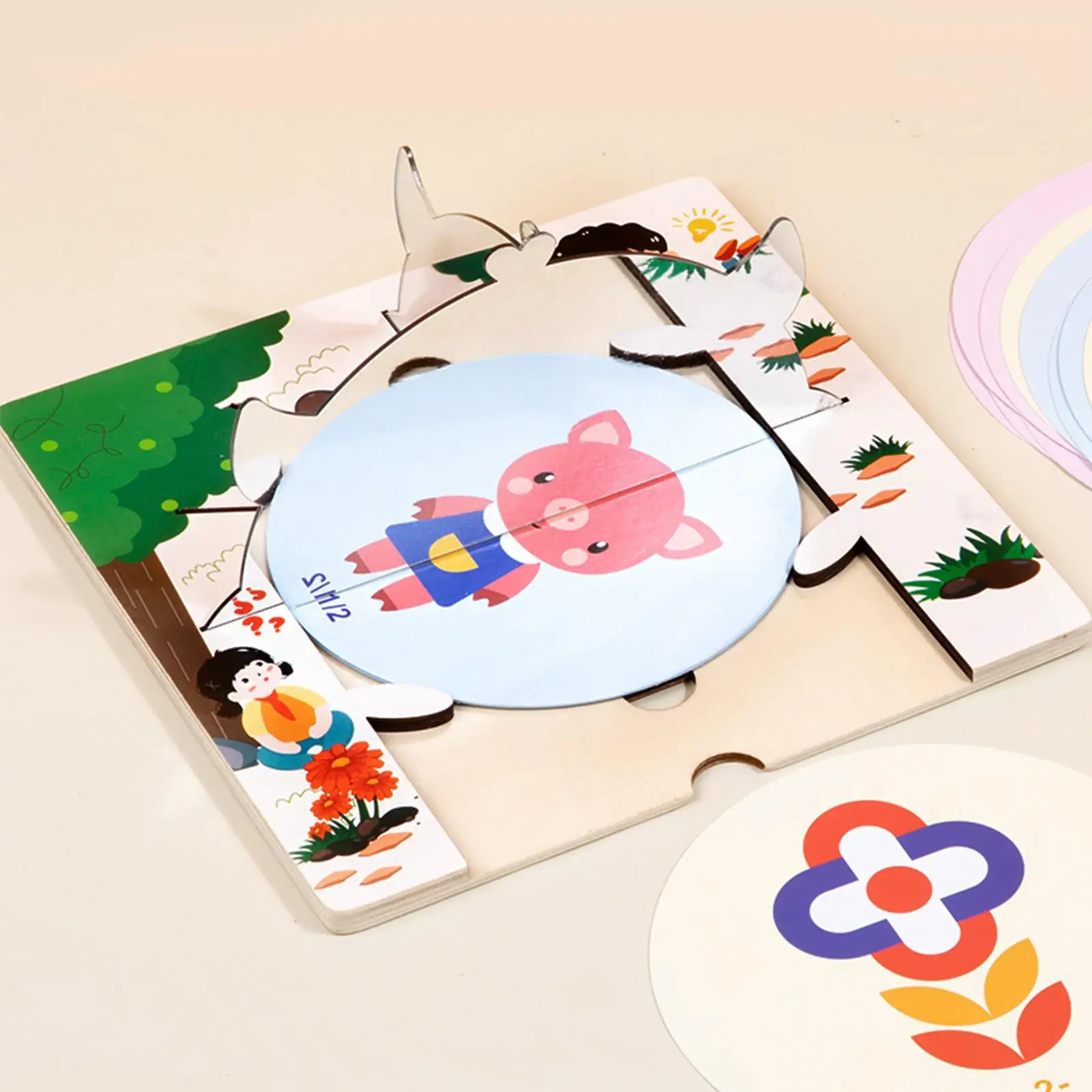 

Mirror Rotating Puzzle Jigsaw Attractive 3D Puzzle Teaching Aids Creative Mirror View for Kids Children Girls Boys Birthday Gift