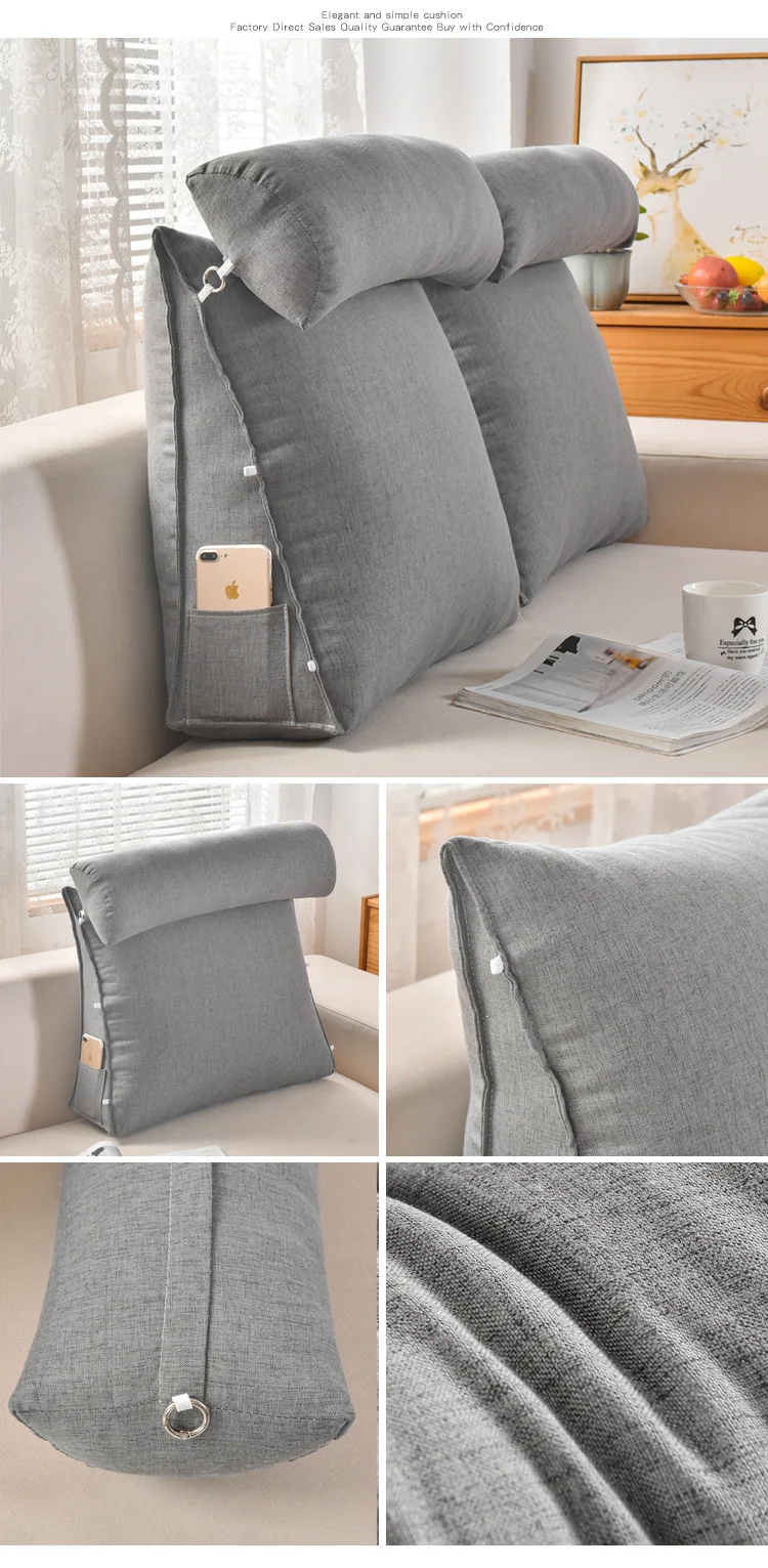 Cuscino Lombare A Cuneo Grande 60x50x25 Cm - Schienale Ergonomico Per Lettura, Divano O Letto, Copertura Lavabile - Foto 9