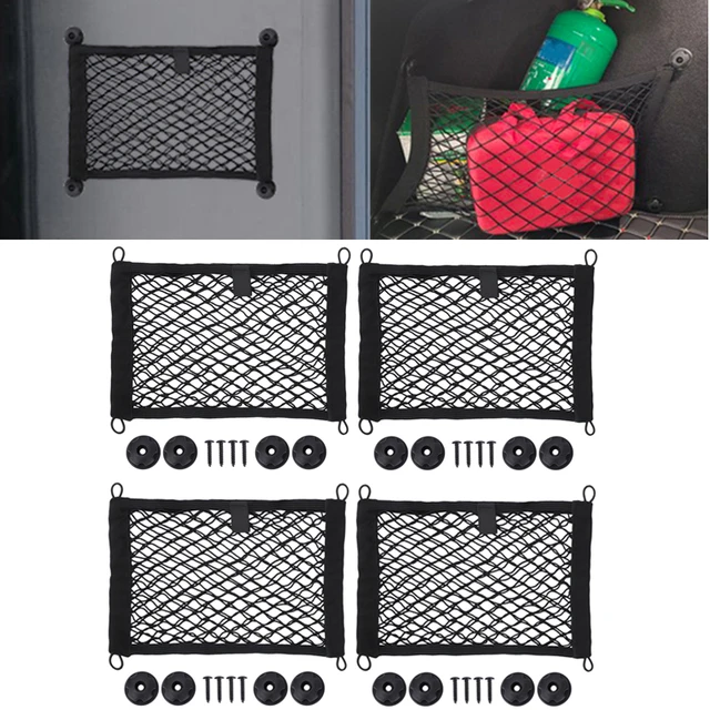 Car Storage Net Car Nets Bag for Luggage Net Motorhome Wall Bag Storage Net  with Hooks and Screws Boot Net Universal Car Organiser Net Car Seat Boot