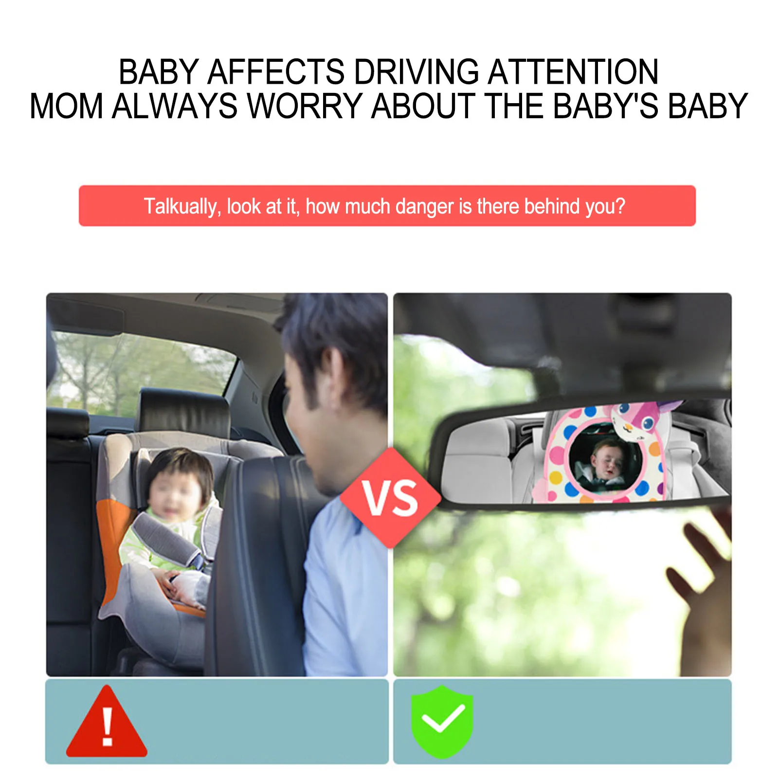 Cute Baby Car Mirror Rear View Baby Car Back Seat Mirror Cute Rearview Mirrors With Wide Crystal Clear View For Cars Stoller