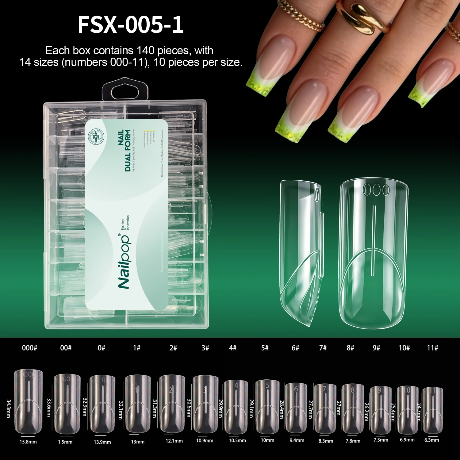 French Tip Nail Forms For Acrylic Extensions Square Ballet Shape_voghion.com