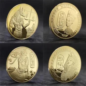 Ancient Egyptian Pharaoh Commemorative Coin Dog Head Anubis Commemorative silver Coin business Coin