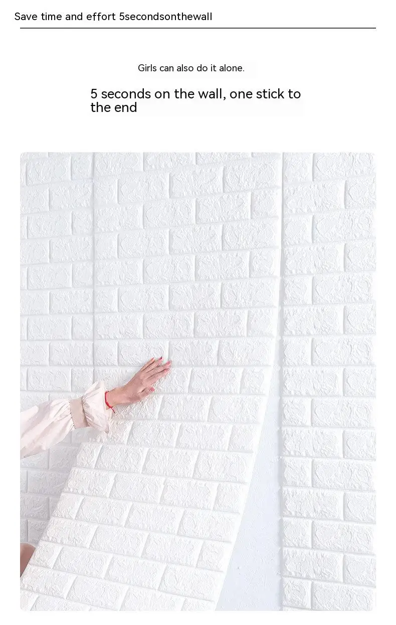 3/5/10Mx70cm Brick Foam Panels 3D Wall Stickers Self-adhesive DIY Embossed Stone Wallpaper Home Decor Living Room Kitchen Decor