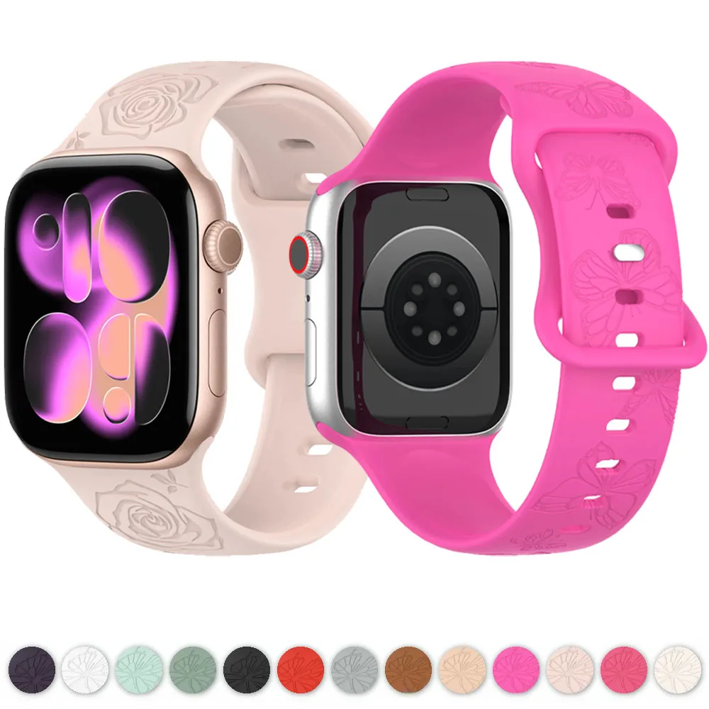 Stylish Pattern Silicone Strap for Women - Smartwatch Bracelet Belt