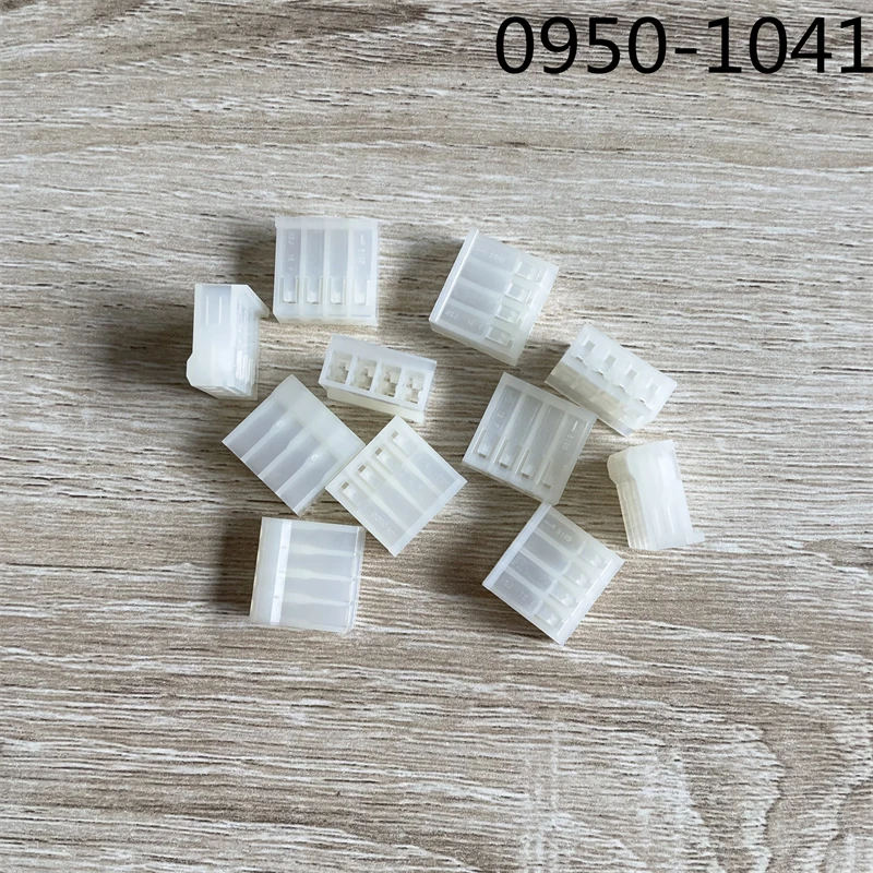 10Pcs/Lot 0950-1041 09-50-1041 Pitch 3.96mm SPOX Plug Shell 4-pin Connector Rubber Shell Female socket imported originally