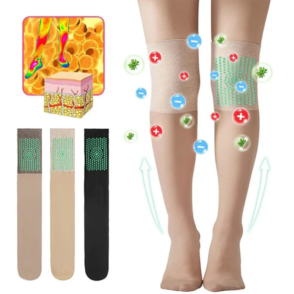 

Knee Braces Long Tube Silk Stockings Air Conditioner Compression Knee Socks Mugwort Acupressure Shaping Stretch Socks Knee Pain
