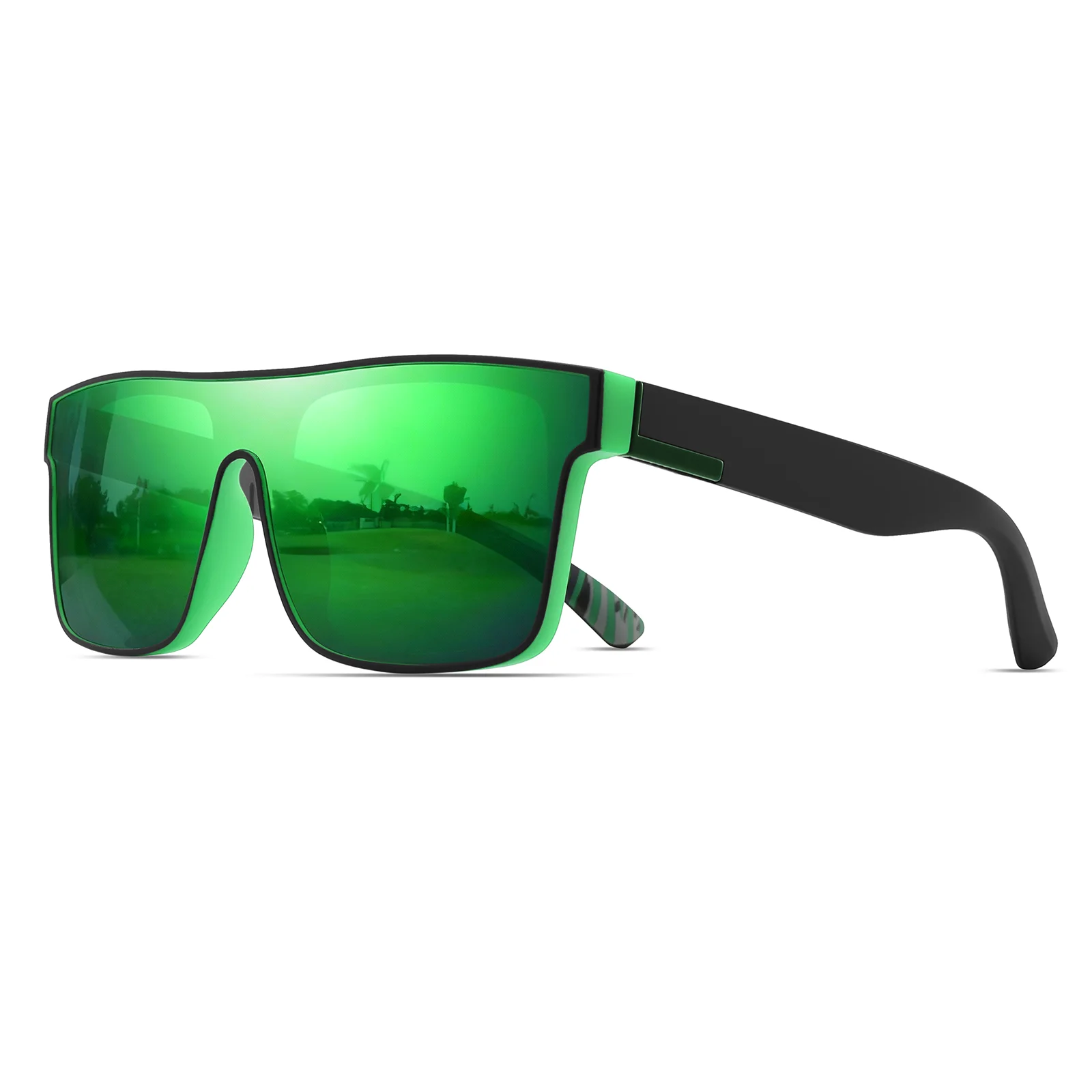 Klassische, modische, quadratische Sonnenbrille – einteiliges Glas, UV400, Unisex, für Radfahren, Wandern und Reisen – Detail 12