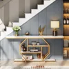 70.9 inch Extra Long Console Table,Modern Gold Sofa Table Behind Couch with Storage,4 Tier Entryway Accent Table for Living Room 3