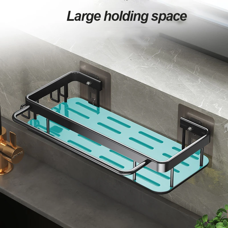 Wall Mount Kitchen Organizers Shelves No punching Sink Cleanup Shelf Adhesive Removable Shelf for Kitchen Tool Sponge Rag Rack