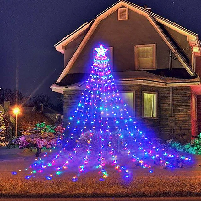 Outdoor Star Battery Lights String Christmas Lights Tree Outdoor
