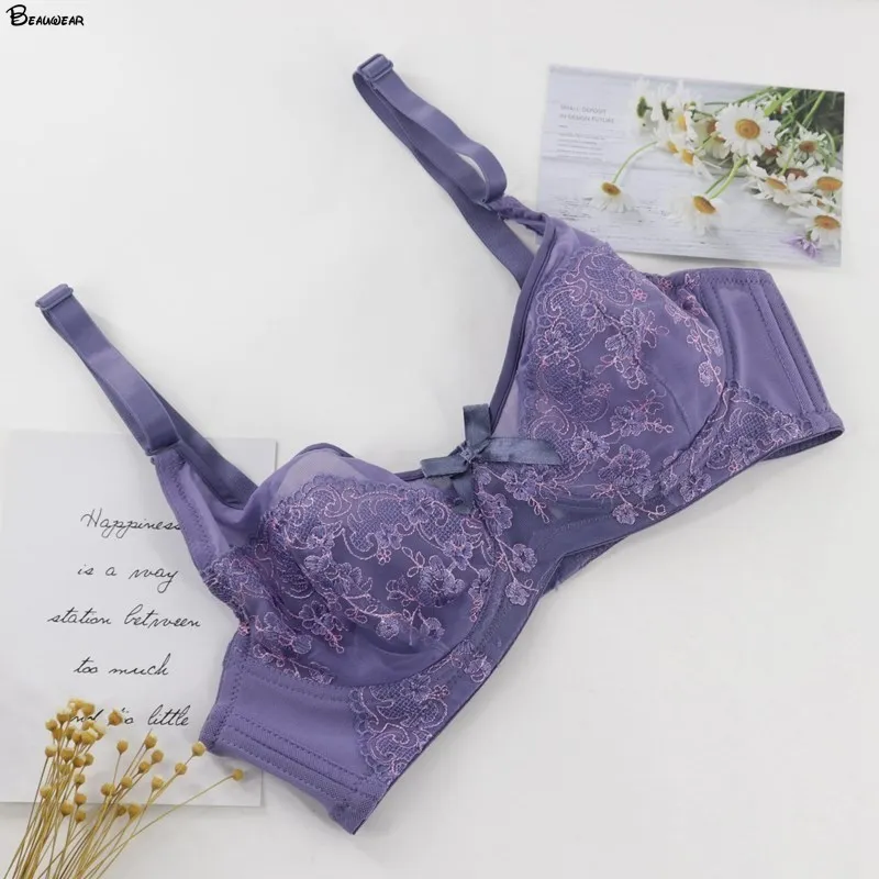 

Beauwear Ultra Thin Unlined Non-Padded Women Underwear Comfort Breathable Bras Embroidered Brassieres Female Sexy Lingeries Bh