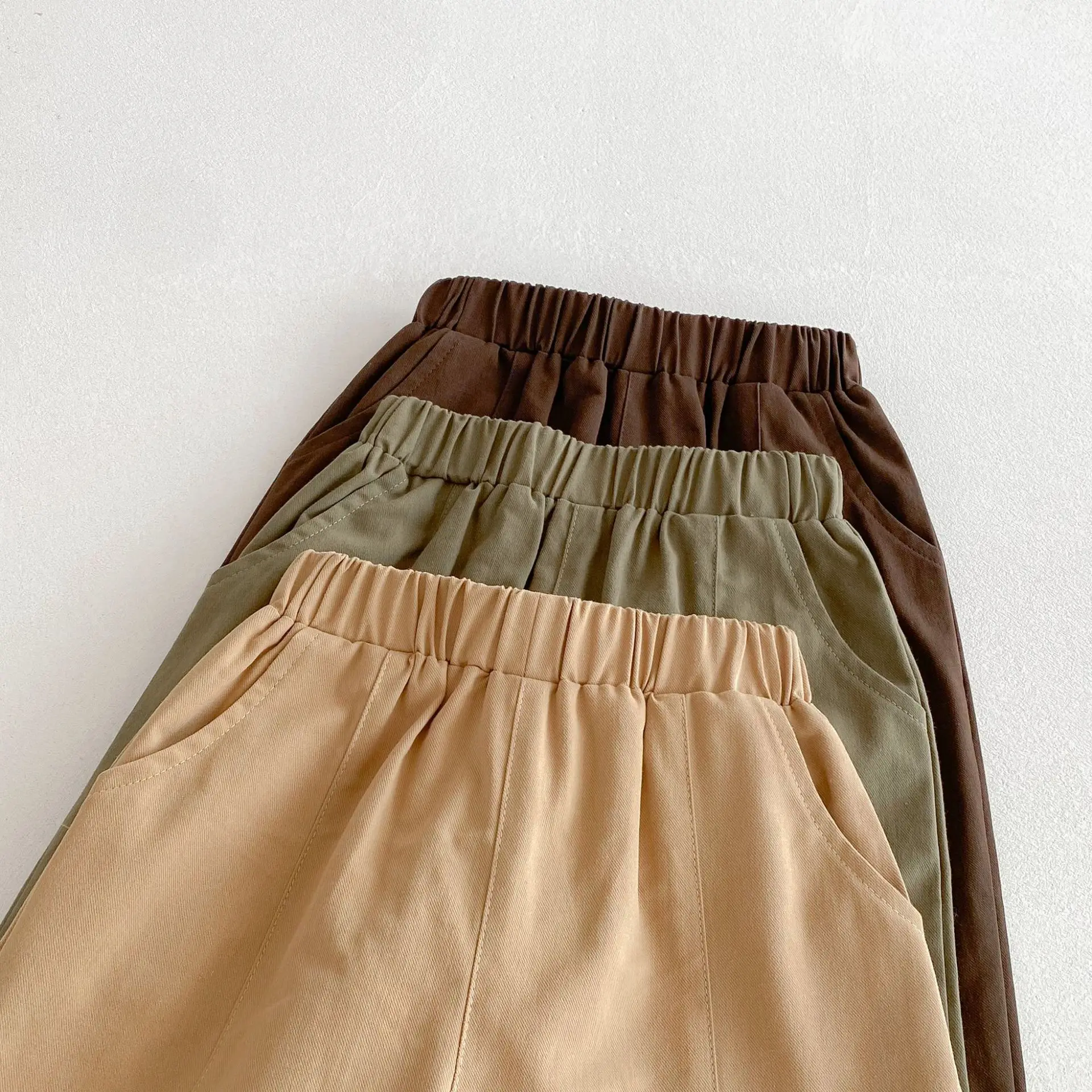 سراويل هاريم مطوية للأطفال لفصلي الربيع والخريف، للأولاد والبنات من عمر 1-6 سنوات، بنطلون كاجوال بلون سادة قابل للطي، ملابس أطفال كورية 2026