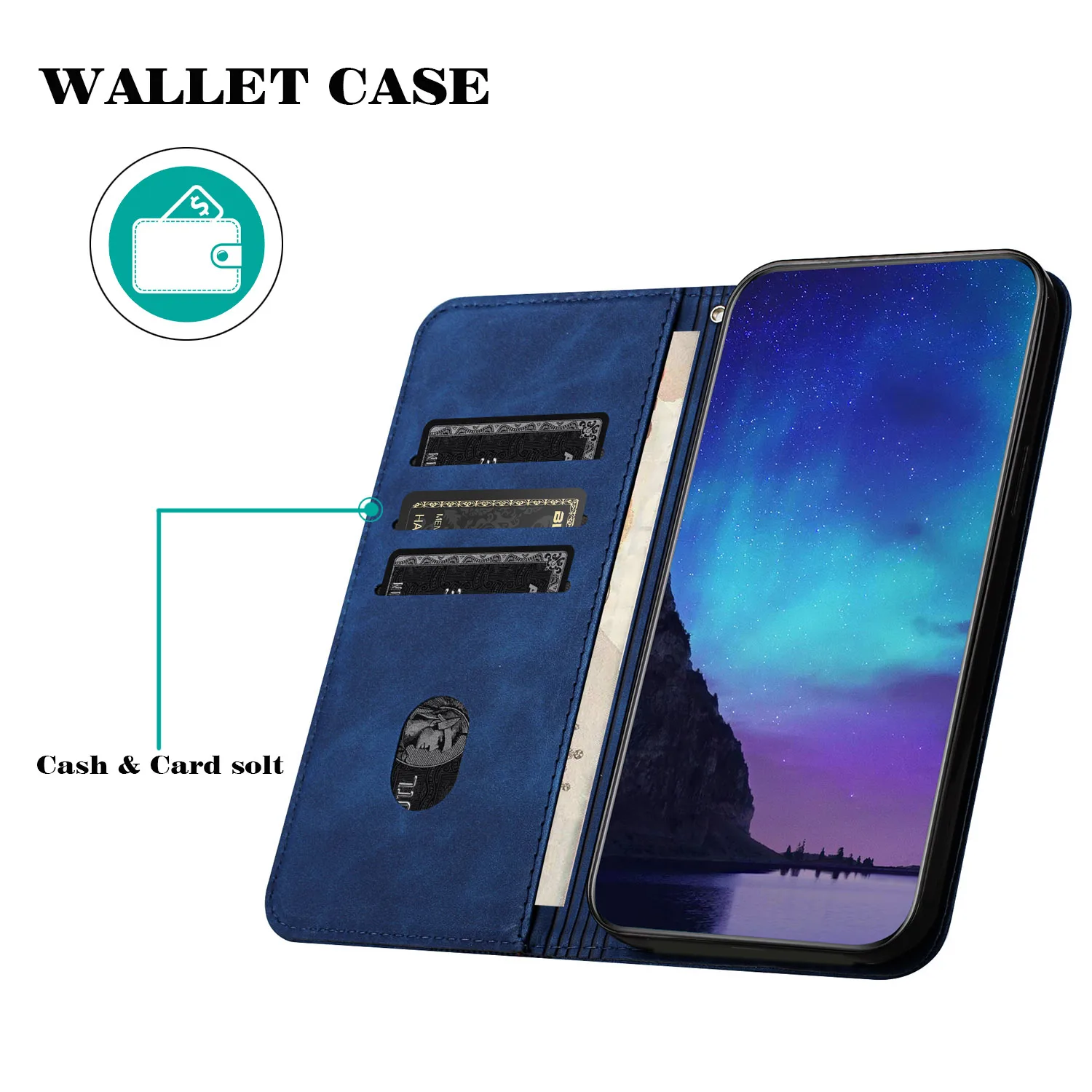 Luxury Leather Protective Wallet Phone Case with Card Holder