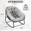 Oversized Rocking Papasan Chair with Thick Cushion and Frame Outdoor Rocker, Comfy Wicker Egg Chairs Lounge for Backyard Balcony 2