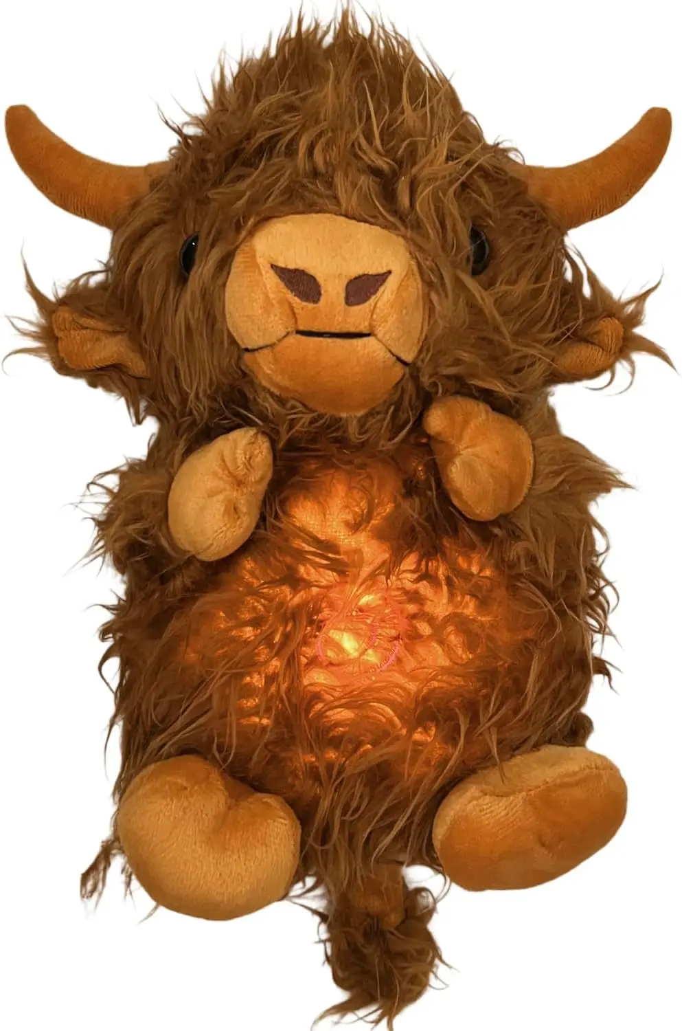Soothing Snuggle Cute Highland Cow Stuffed,Soothing Breathing,Sleeping Cow Plush Toy with Breathing Action and Lighted Music