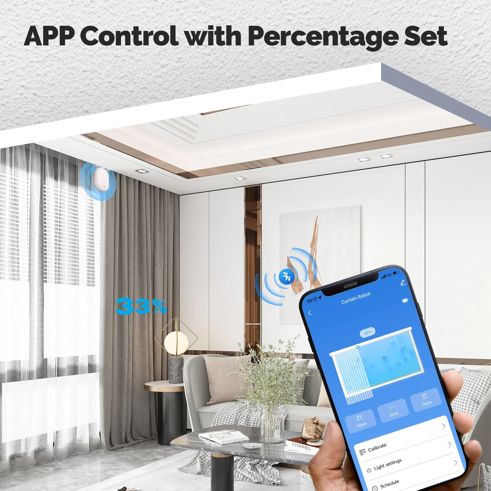 MOES Tuya Zigbee Smart Electric Curtain Robot Timing Auto Opener Light Sensor Ap