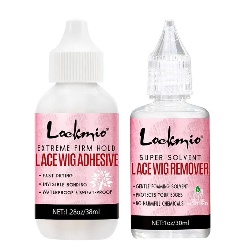 Wig glue Hair bonding glue Lace wig glue Wig glue remover Wig install kit LOCKMIO Waterproof Invisible Wig Glue Kit Hairpiece Adhesive for Bonding Lace Toupee Edges Super Solvent Lace Wig Liquid Remover