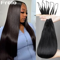 Extensions de cheveux humains au crochet, lisses, pré-bouclées, effet plume, réutilisables, invisibles, pré-séparées, sans nœuds, noires 1