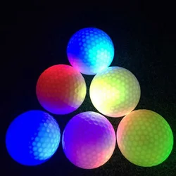 6pcs LED Light Up Ball Ultra Bright Color Flashing Electronic Ball Rubber Material Novelty for Night Training (Random Color)