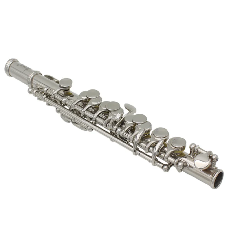 Silver C key 16 hole piccolo white copper pipe body plus E key western musical instrument