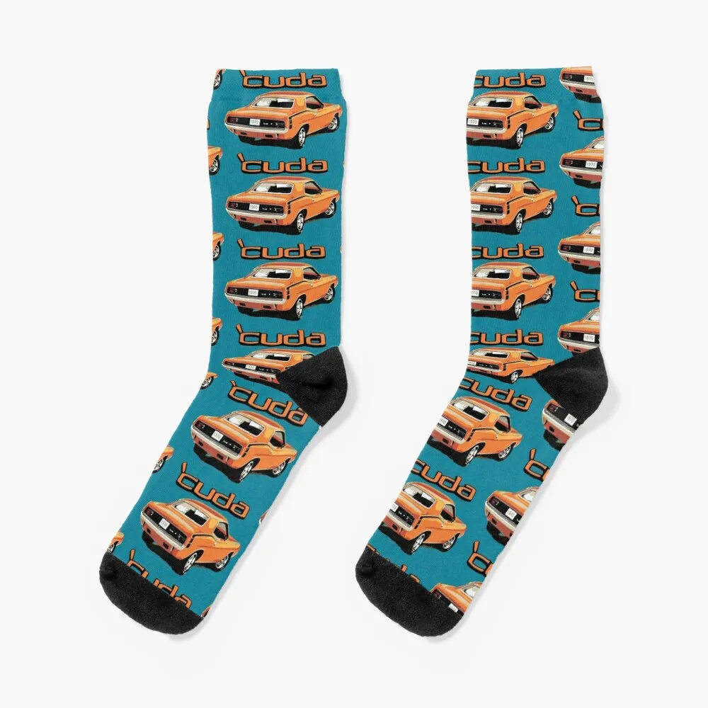 

1970 Cuda 340ci Hardtop Socks with print hiking funny gift Crossfit Socks Female Men's